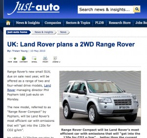 Just-Auto Land Rover 2WD news